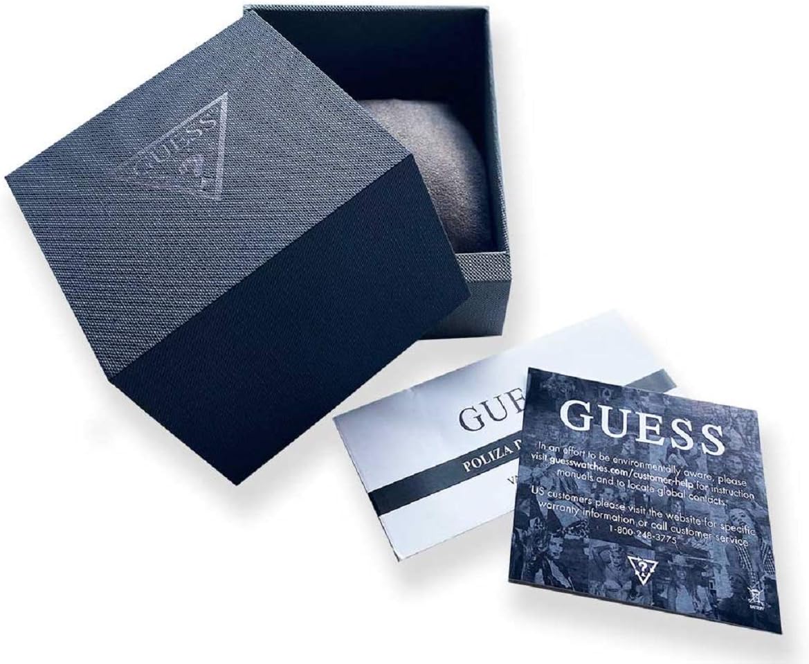 GUESS Blauw + Rose Goud-Tone Crystal Siliconen Horloge