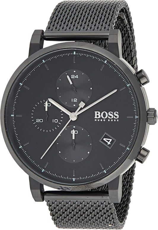 BOSS 1513813 analoog kwartshorloge voor heren met roestvrijstalen armband