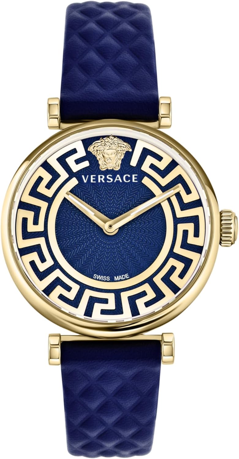 Versace Dameshorloge Lady lederen armband blauw 35mm VE1CA0223