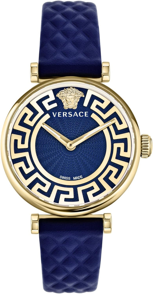 Versace Dameshorloge Lady lederen armband blauw 35mm VE1CA0223