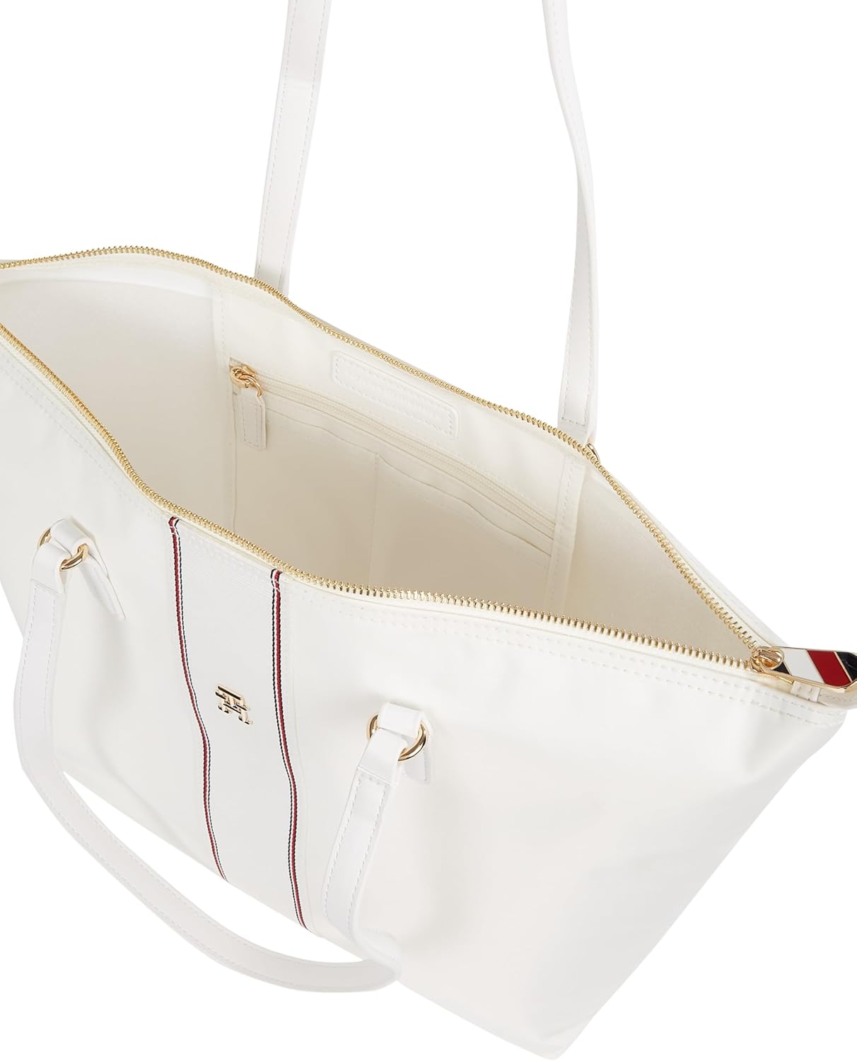 TOMMY HILFIGER Dames POPPY TOTE AW0AW17205, WIT (Ecru Corp), OS, Wit Ecru Corp, One Size