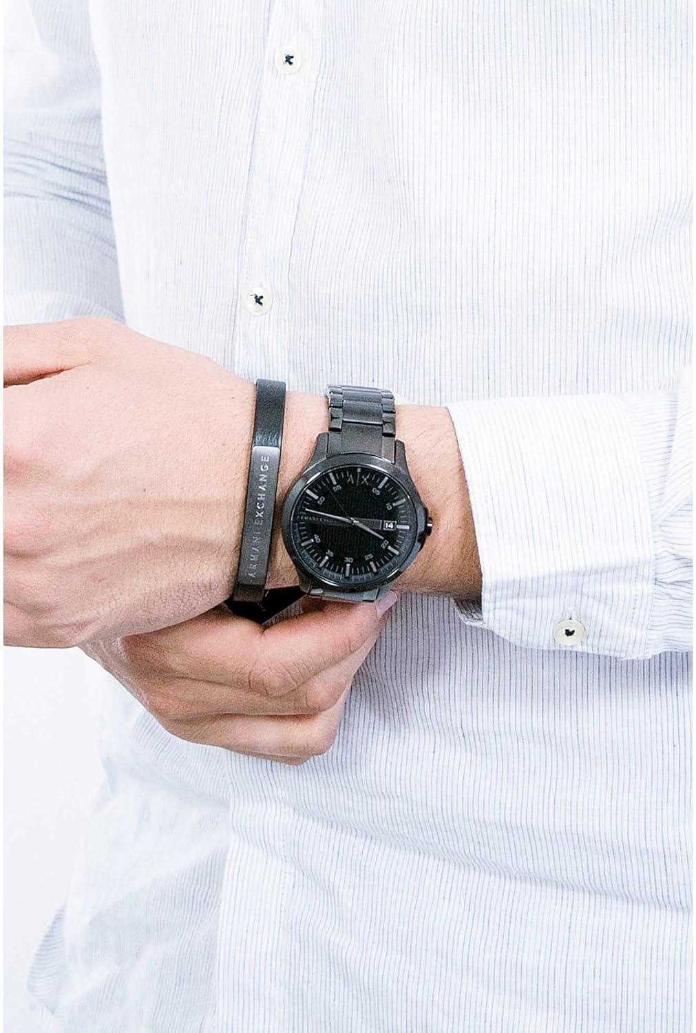 Armani Exchange heren Hampton Kijken, roestvrij_staal, misura unica