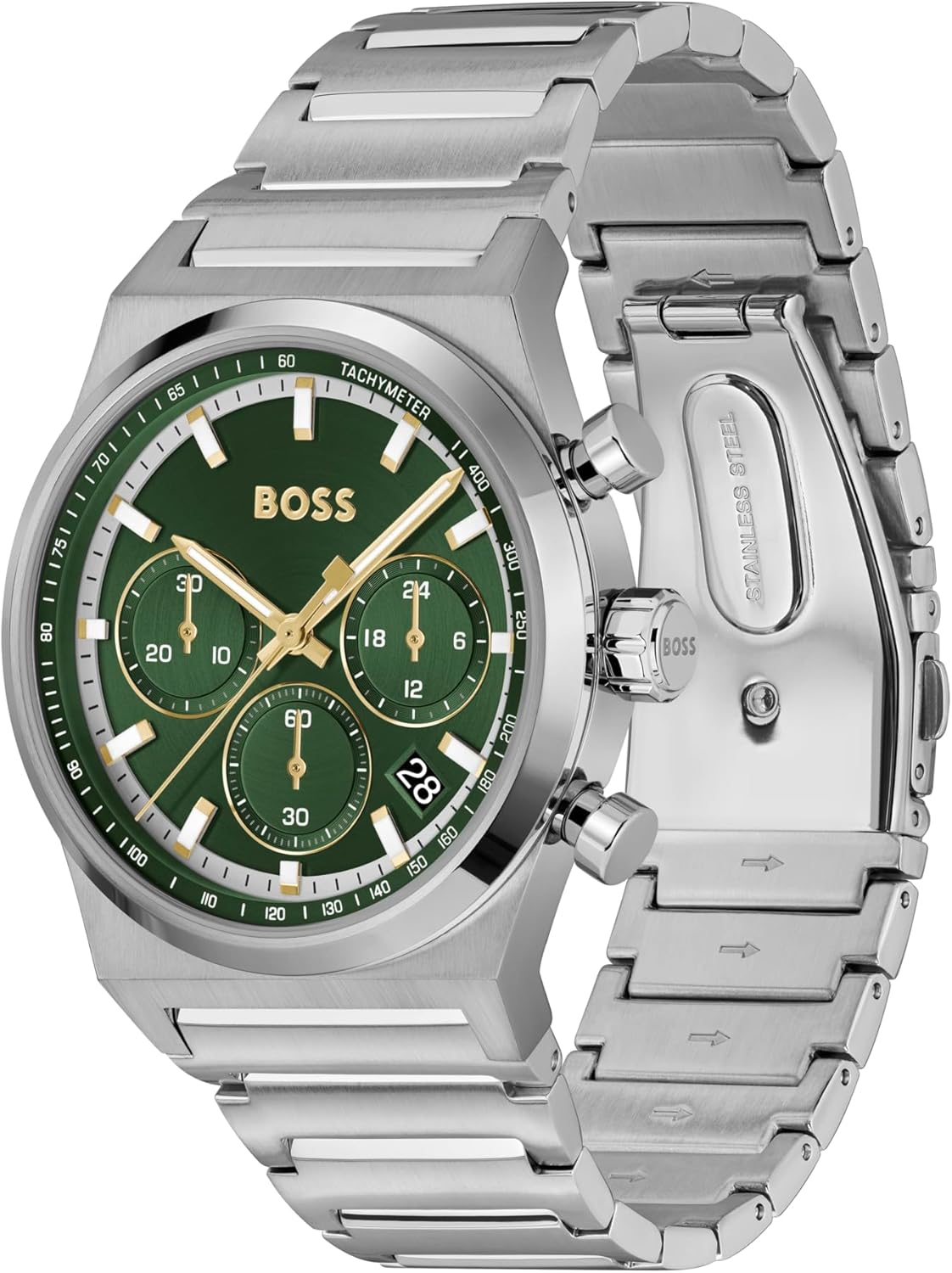 BOSS Chronograaf Quartz Horloge voor Heren CANDOR CHRONO Collectie - Verkrijgbaar met roestvrijstalen band of leren band