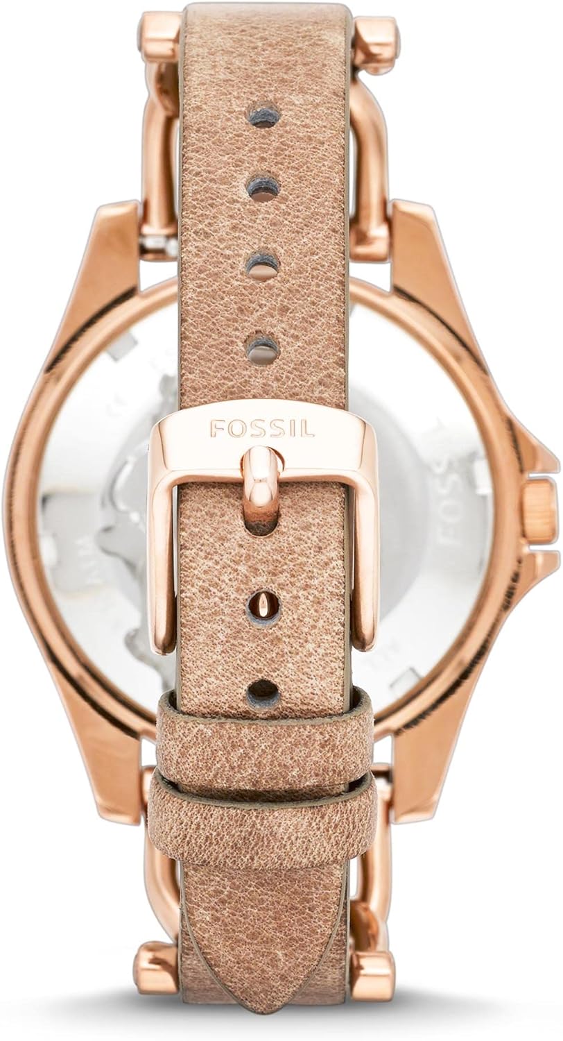 Fossil Riley horloge voor dames, chronograaf uurwerk met roestvrij stalen of leren band