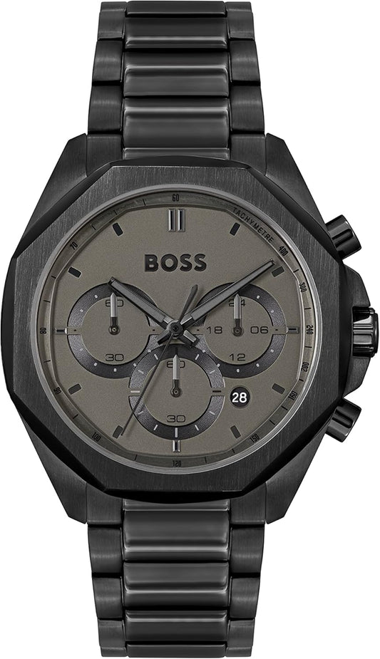 BOSS Chronograph Quartz horloge voor heren met zwarte roestvrijstalen armband - 1514016