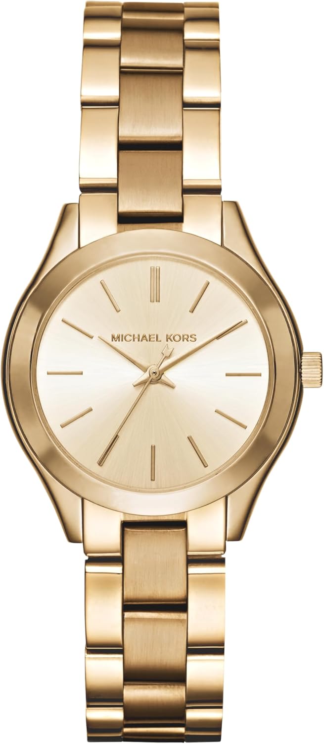 Michael Kors Runway Horloge voor dames, kwartsuurwerk met horlogeband van roestvrij staal, keramiek of leer