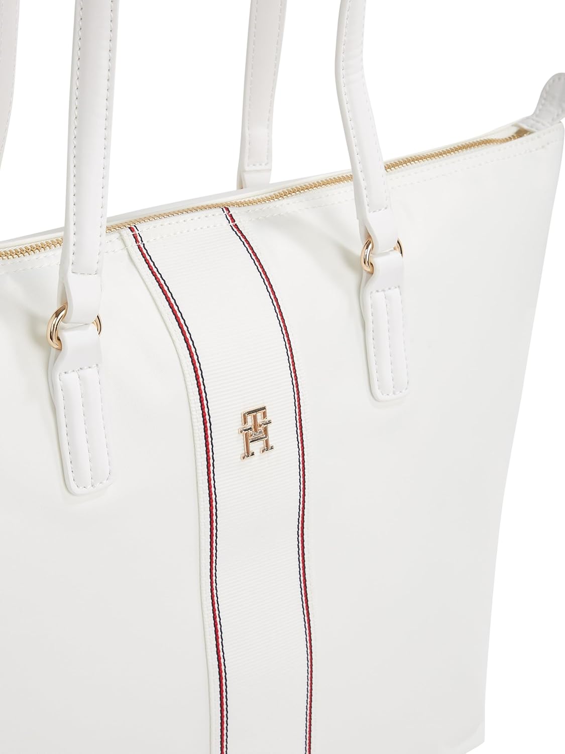 TOMMY HILFIGER Dames POPPY TOTE AW0AW17205, WIT (Ecru Corp), OS, Wit Ecru Corp, One Size