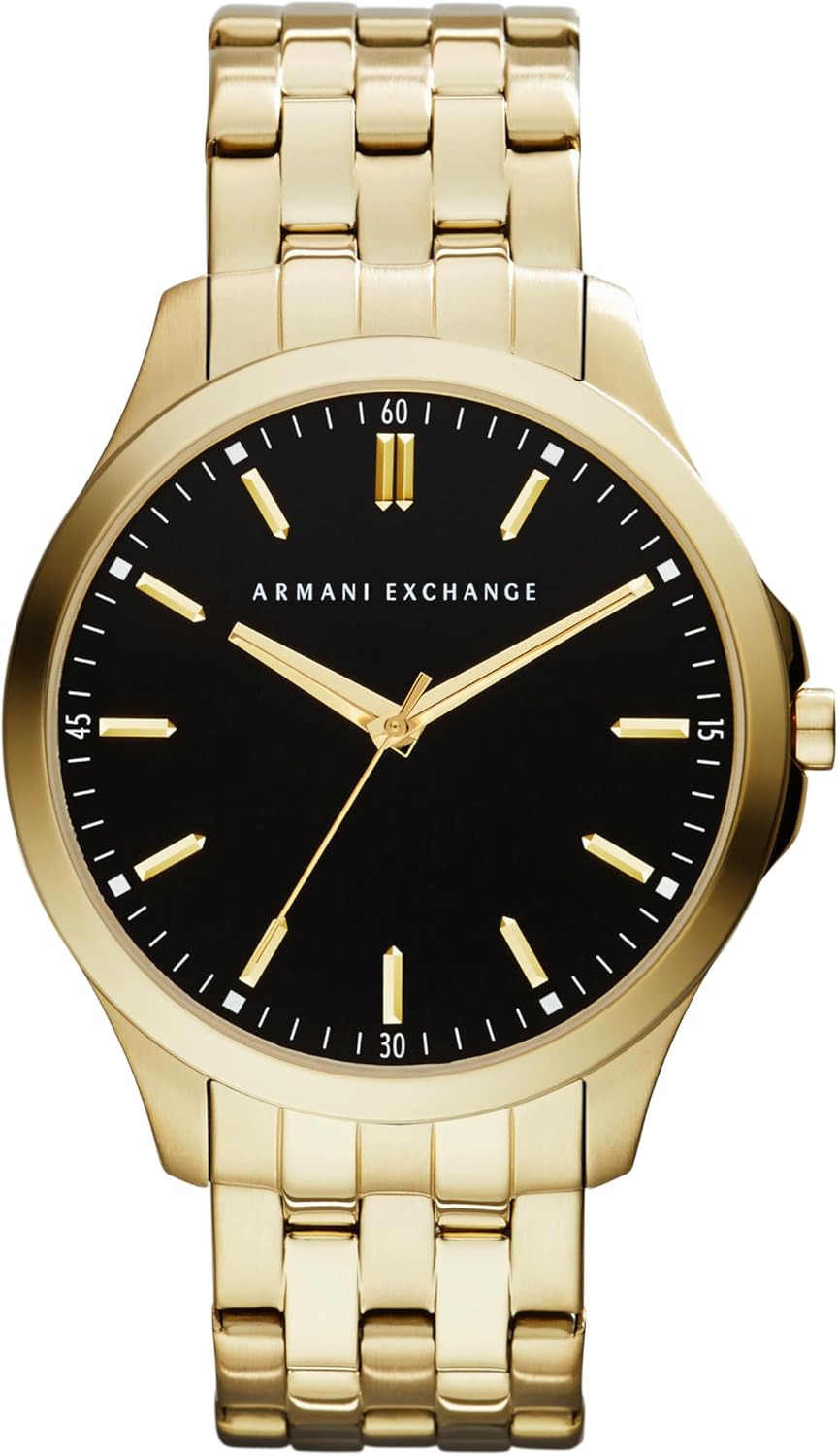 Armani Exchange herenhorloge met drie wijzers, kastmaat 45 mm, roestvrijstalen armband