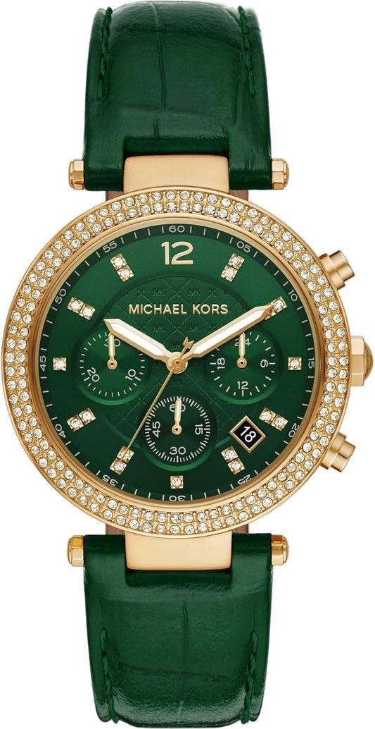 Michael Kors Parker Horloge voor dames, uurwerk chronograaf met roestvrij stalen of lederen band