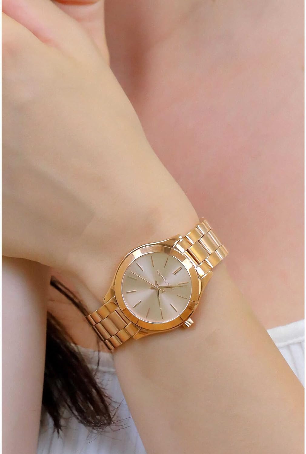 Michael Kors Runway Horloge voor dames, kwartsuurwerk met horlogeband van roestvrij staal, keramiek of leer