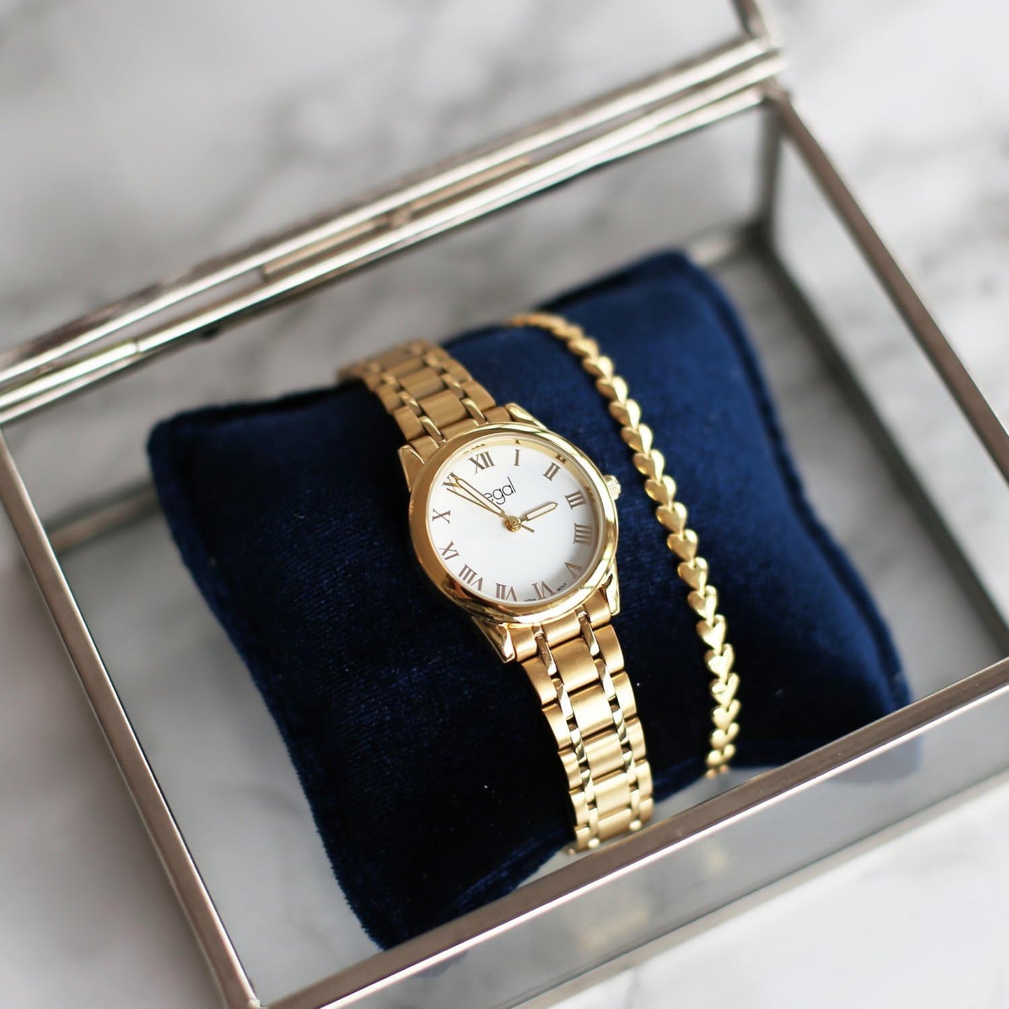 Lucardi - Dames vergulde zilveren armband hart schakel - armband - 925 zilver - geelgoud gelegeerd - 19 cm - nikkelvrij