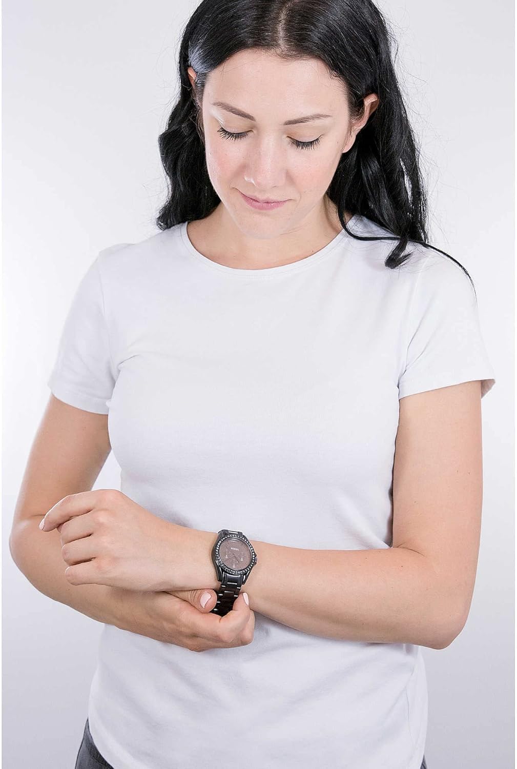 Fossil Riley horloge voor dames, chronograaf uurwerk met roestvrij stalen of leren band