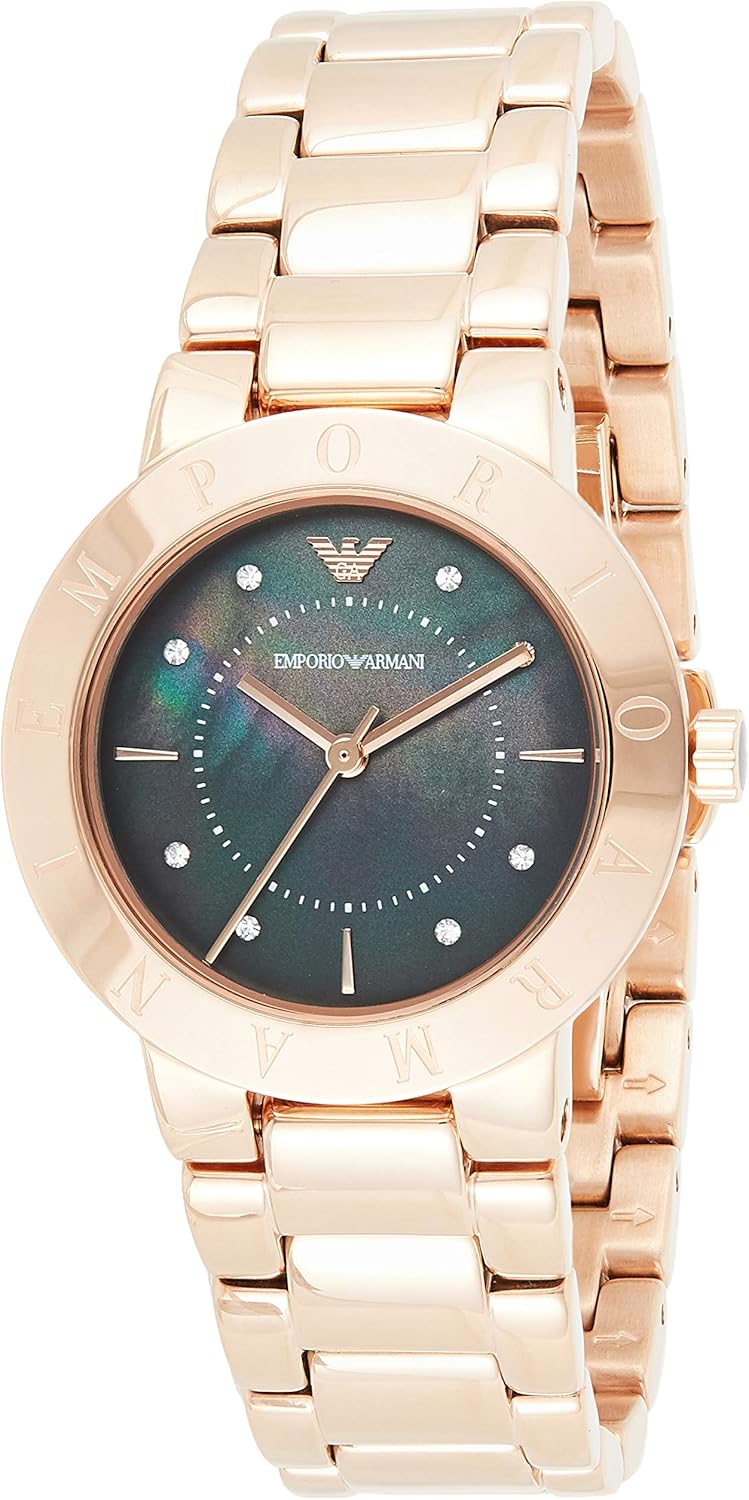 Emporio Armani Analoog quartz horloge met roségouden roestvrijstalen band voor dames AR11250