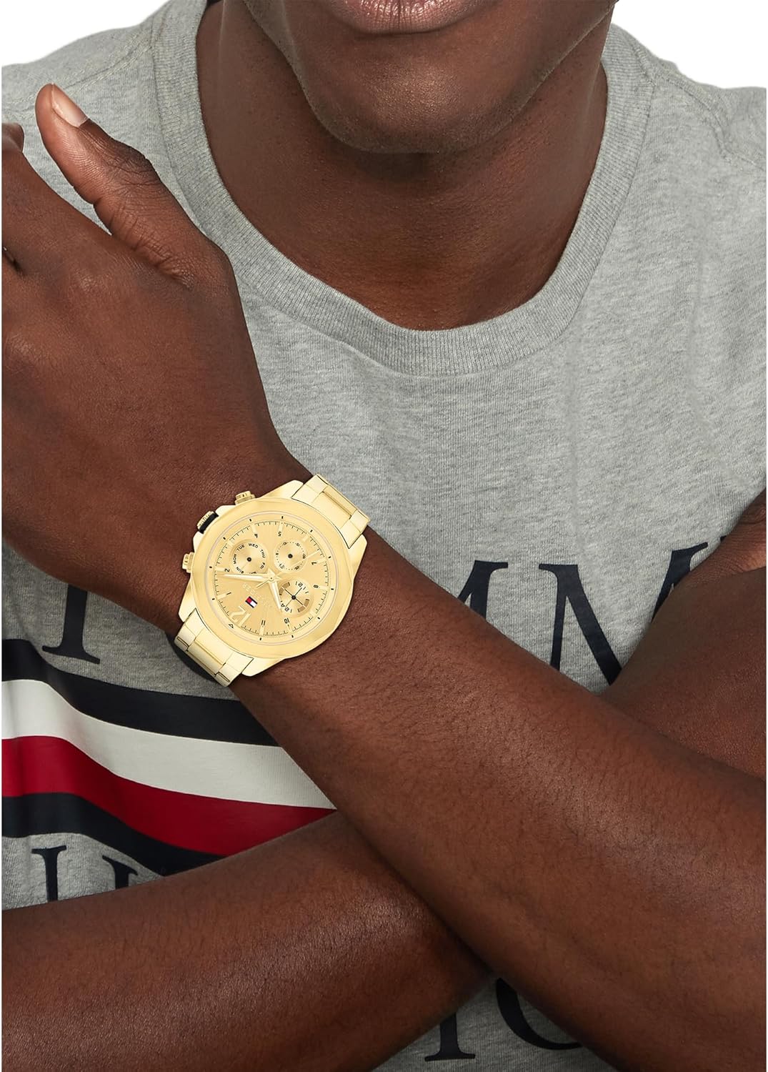 Tommy Hilfiger Analoog multifunctioneel kwartshorloge voor heren met armbanden van roestvrij staal of leer