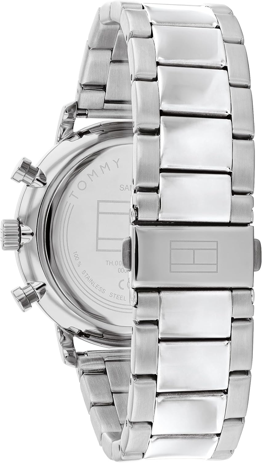 Tommy Hilfiger Analoog multifunctioneel kwartshorloge voor heren met zilveren roestvrijstalen armband - 1710569, Zilver, armband