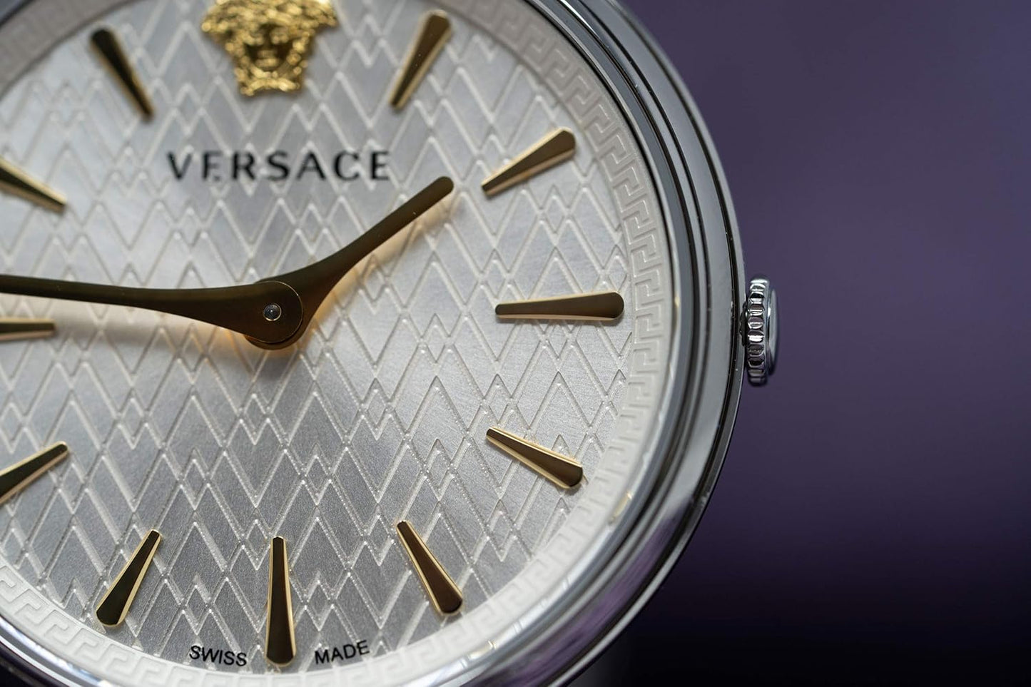 Versace Dames analoog kwartshorloge met roestvrij stalen armband VE81005 19, zilver, armband