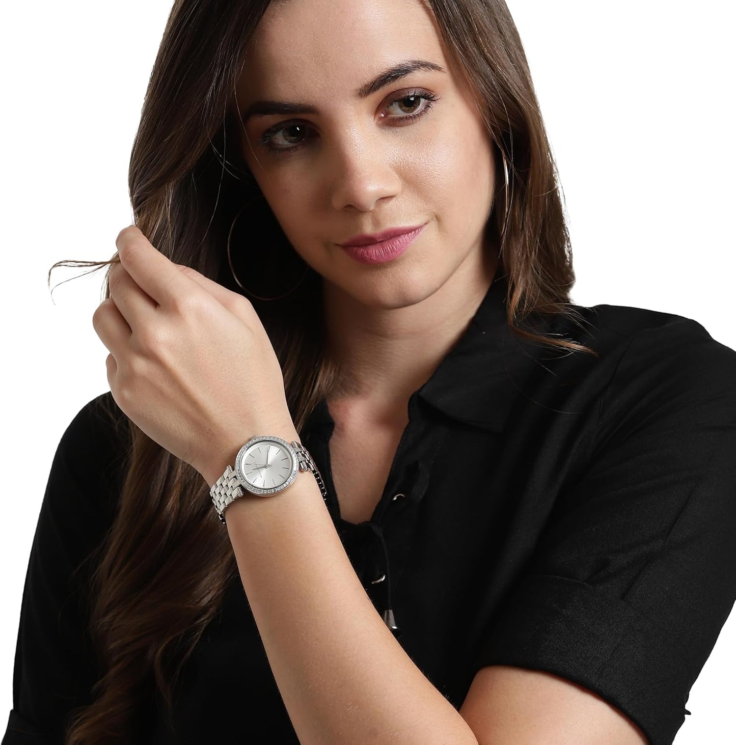 Michael Kors Darci horloge voor dames, uurwerk met roestvrij stalen of lederen band