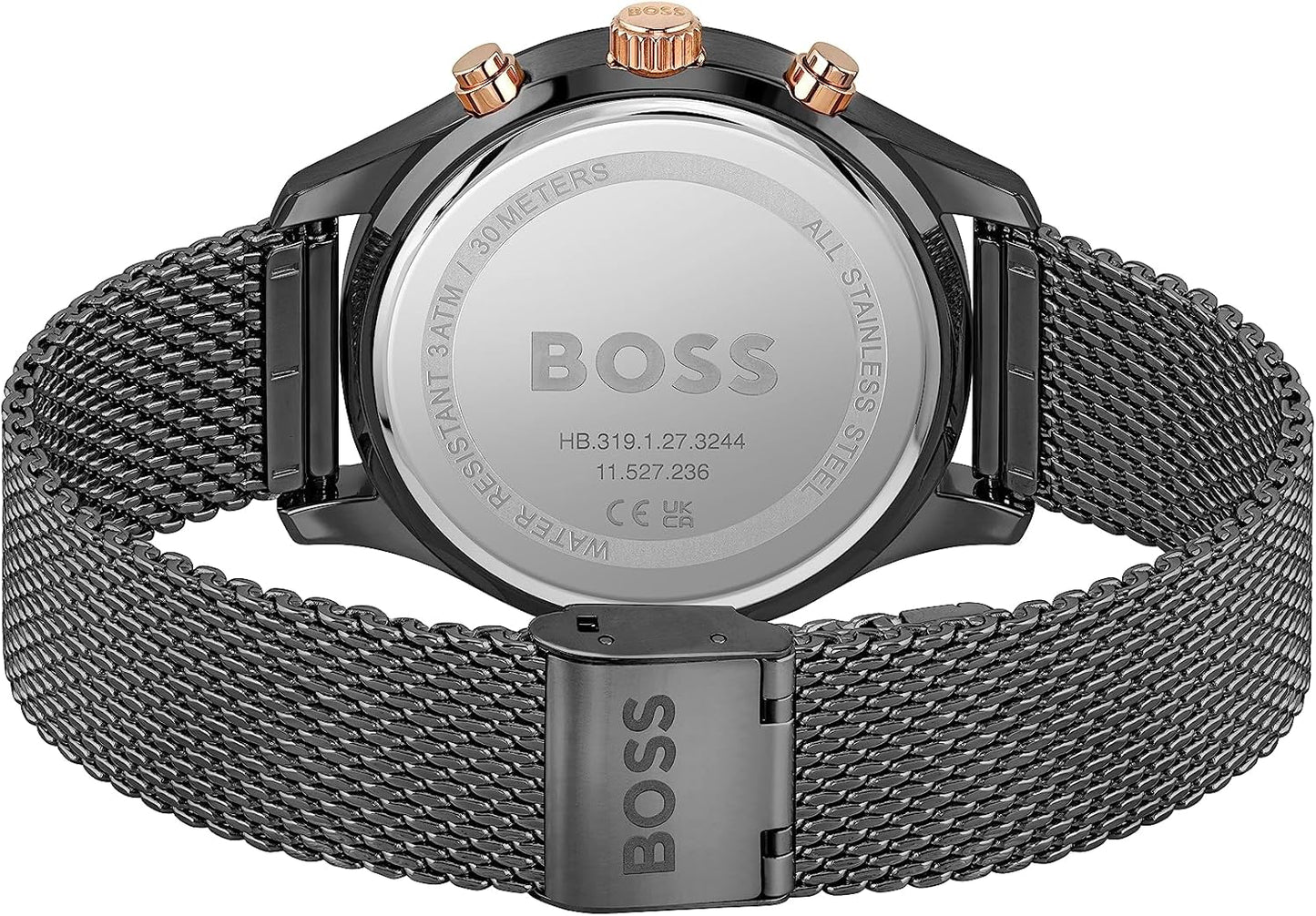 BOSS 1513707 Kwartshorloge voor heren, met roestvrijstalen armband