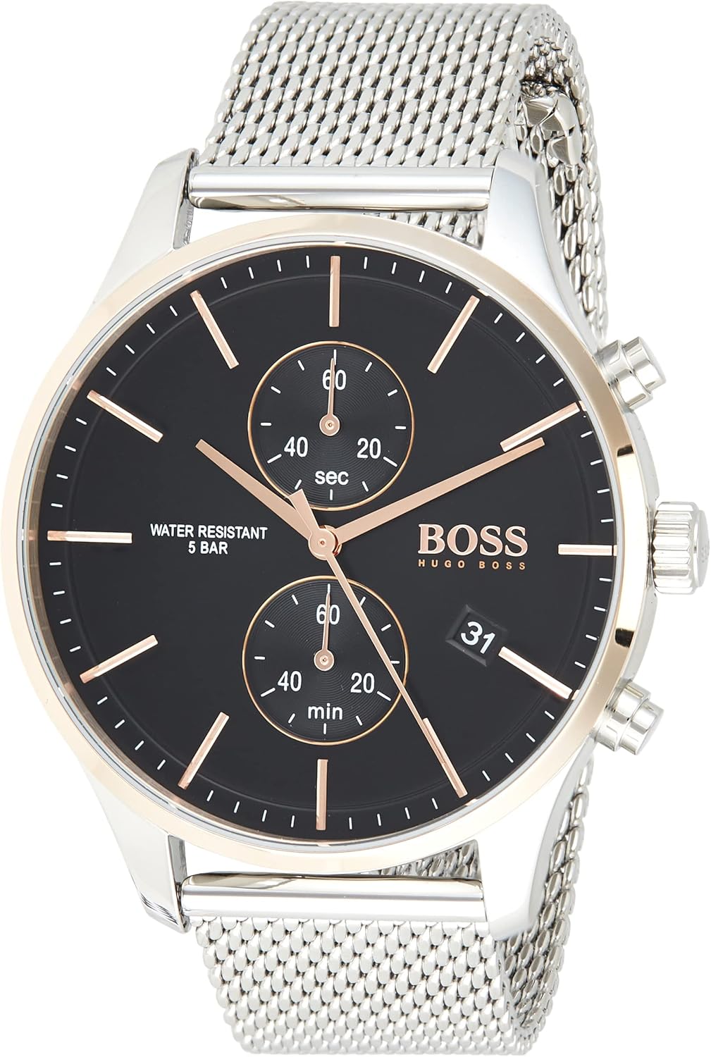 Boss Associate Chronograaf kwartshorloge voor heren, met roestvrijstalen armband