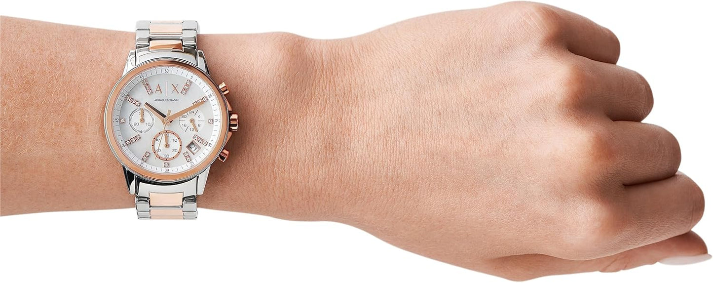 Armani Exchange Chronograaf Tweekleurig Roestvrijstalen Horloge