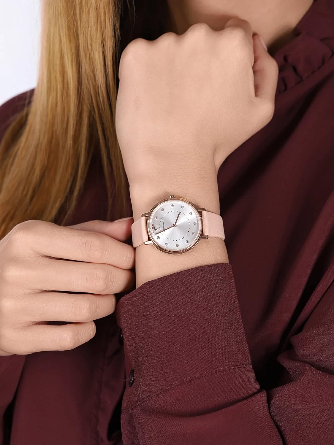 Emporio Armani Dameshorloge tweewijzers-polshorloge van roestvrij staal, 32 mm behuizingsgrootte