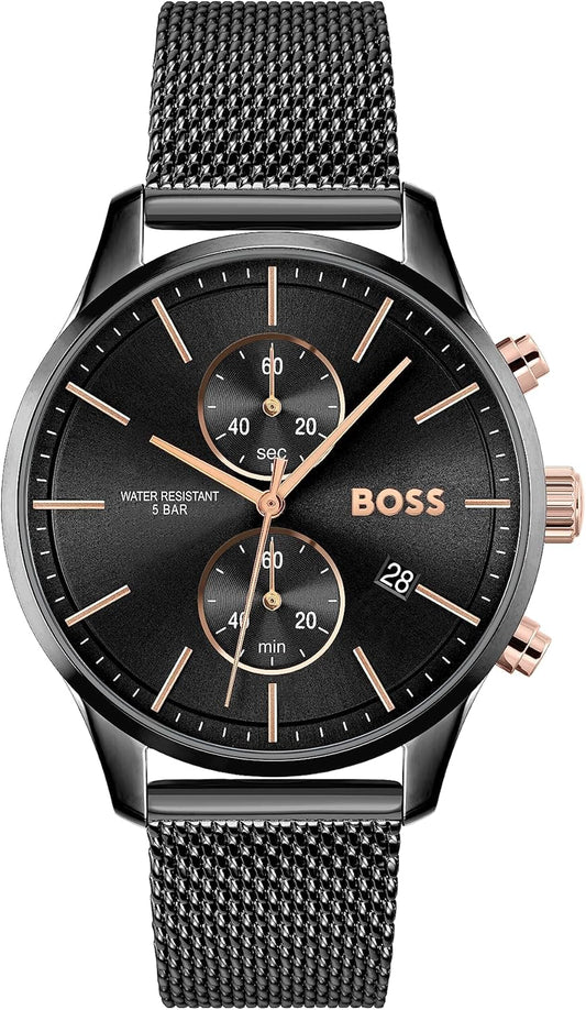 BOSS 1513707 Kwartshorloge voor heren, met roestvrijstalen armband