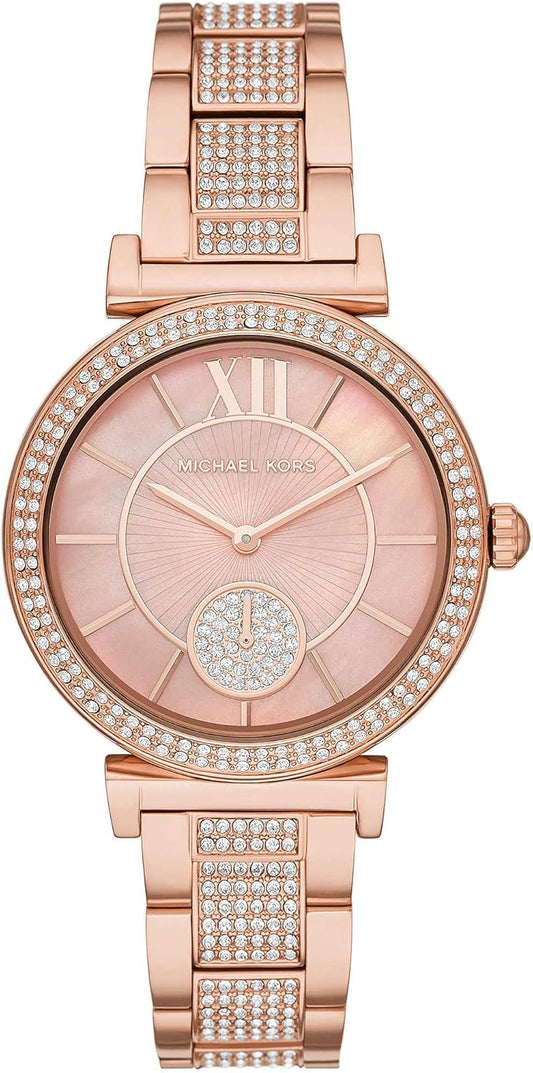 Michael Kors Abbey Horloge voor dames, kwartsuurwerk met horlogeband van roestvrij staal