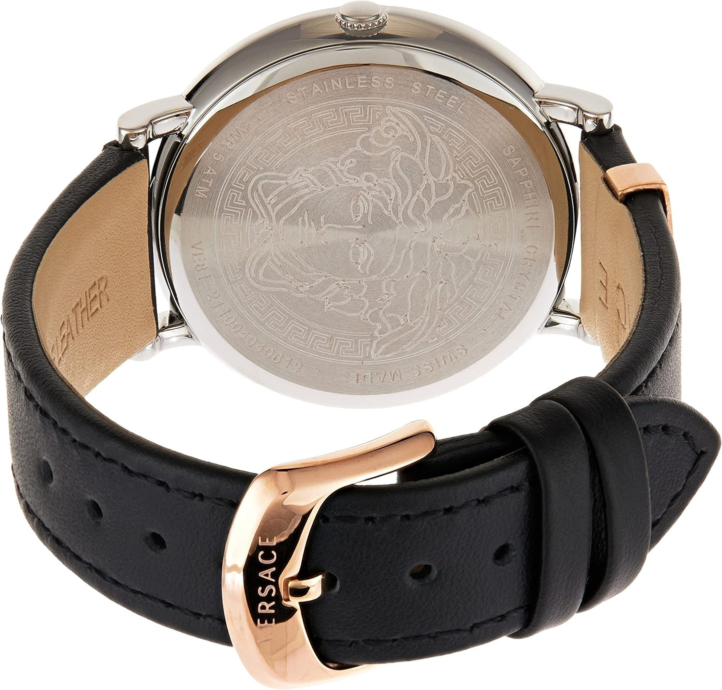 VERSACE Dameshorloge V Circle Dameshorloge Leren Armband 38MM VE81029 19, Riemen.