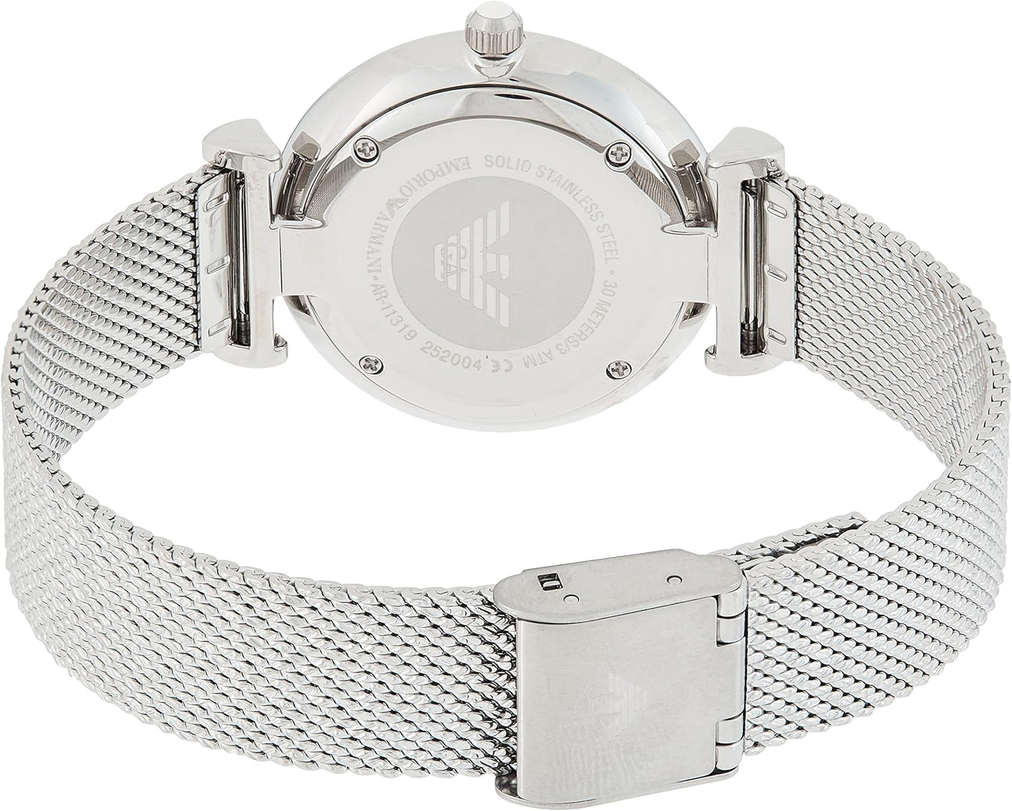 Emporio Armani - GIANNI T-BAR analoog quartz horloge met zilveren roestvrijstalen band voor dames AR11319
