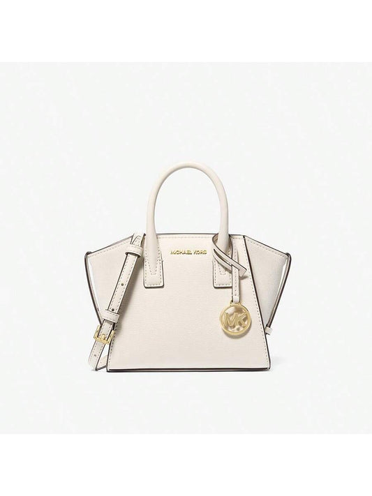 Michael Kors Avril Extra-Small Leather Shoulder Bag Top Zip Slouchy Satchel Bag,Light Cream White