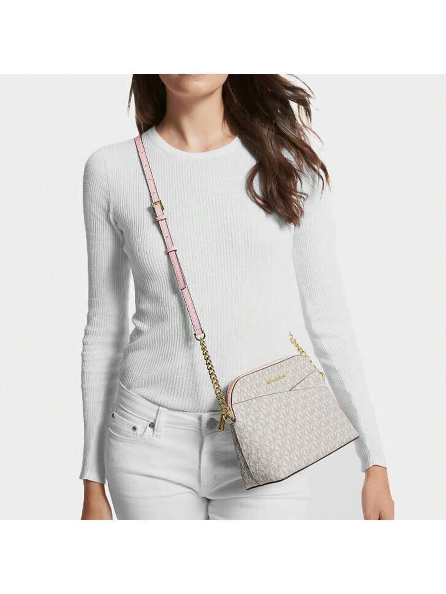 Michael Kors Michael_Kors | Jet Set Travel Medium Logo Dome Crossbody Bag Travel Purses and Bags Women Bags for Women