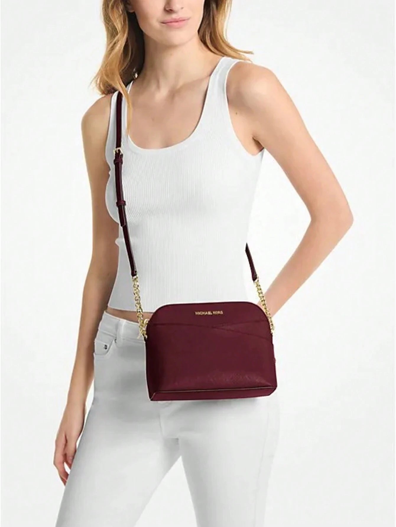 Michael Kors Michael_Kors | Jet Set Travel Medium Logo Dome Crossbody Bag Travel Purses and Bags Women Bags for Women